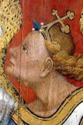 Picardía 085 - Laon - Museo - “El Donante y el Ángel de la Anunciación” (detalle) - Maestro de las Horas de Rohan - pintura al óleo sobre roble del siglo XV